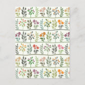 Colorful Botanic Rhapsody Floral Silhouette Briefkaart (Voorkant)