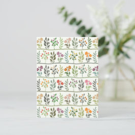 Colorful Botanic Rhapsody Floral Silhouette Briefkaart