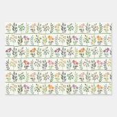 Colorful Botanic Rhapsody Floral Silhouette Inpakpapier Vel (Voorkant)