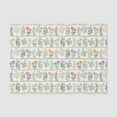 Colorful Botanic Rhapsody Silhouette Floral Tissuepapier (Voorkant)