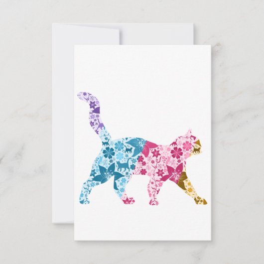 Colorful Botanical Cat Kaart (Voorkant)