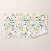 Colorful Botanical Flowers & Leafs Pattern Bad Handdoek (Handdoek)