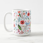 Colorful Botanical Flowers & Leafs Pattern Koffiemok (Links)