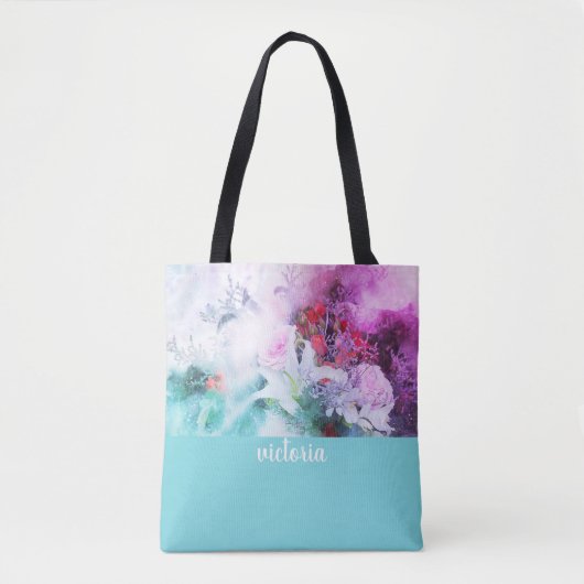 Colorful Botanical Garden Monogram Tote Bag (Voorkant)