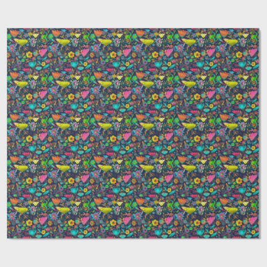 Colorful botanical pattern cadeaupapier (Vlak)