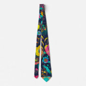 Colorful botanical pattern stropdas (Achterkant)