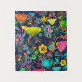 Colorful botanical pattern wandkleed (Voorkant)