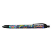 Colorful botanical pattern zwarte inkt pen (Bovenkant)