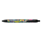 Colorful botanical pattern zwarte inkt pen (Achterkant)