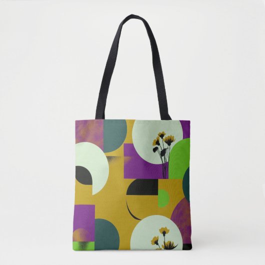 Colorful Botanical Shapes Tote Bag – Playful Flora (Voorkant)