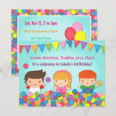 Colorful Bounce Gym Kids Birthday Party Kaart (Voorkant / Achterkant)