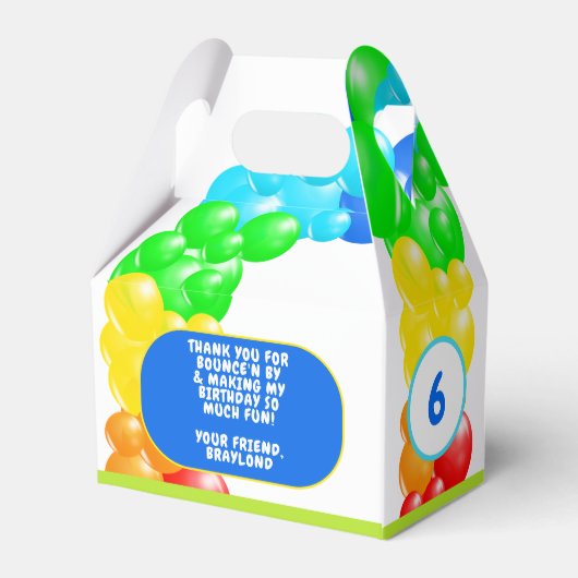 Colorful Bounce House Dag Bedankdoosjes (Achterkant)