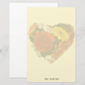 Colorful Bouquet Grunge Heart Background Briefpapier (Voorkant / Achterkant)