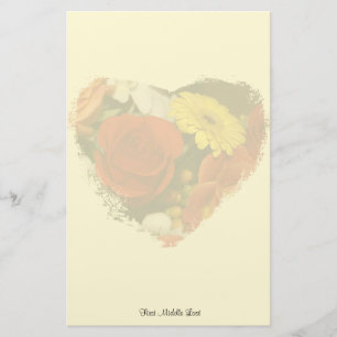 Colorful Bouquet Grunge Heart Background Briefpapier