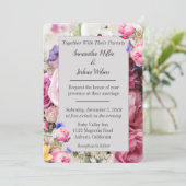 Colorful Bouquet of Flowers Wedding Kaart (Staand voorkant)