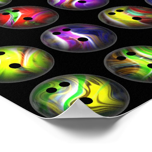 Colorful Bowling Balls Poster (Hoek)