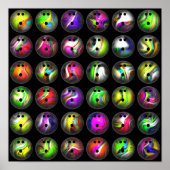 Colorful Bowling Balls Poster (Voorkant)