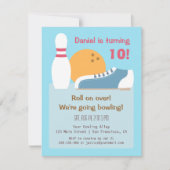 Colorful Bowling Birthday Party uitnodigingen (Voorkant)