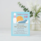 Colorful Bowling Birthday Party uitnodigingen (Staand voorkant)