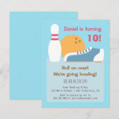 Colorful Bowling Birthday Party uitnodigingen (Voorkant / Achterkant)