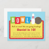 Colorful Bowling Birthday Party uitnodigingen (Voorkant / Achterkant)