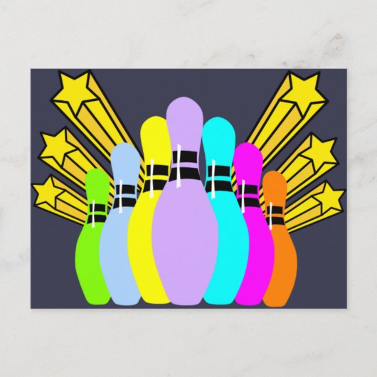 Colorful Bowling Pins Briefkaart (Voorkant)