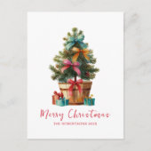 Colorful Bows Rustic Christmas Tree Postcard Feestdagenkaart (Voorkant)