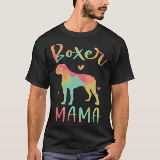Colorful Boxer Dog Watercolor T-shirt (Voorkant)