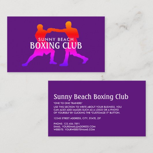 Colorful Boxing Match, Boxer, Boxing Trainer Visitekaartje (Voorkant / Achterkant)