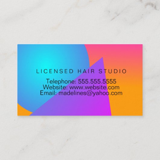 Colorful Braiding Hair Studio Salon Braids Visitekaartje (Achterkant)