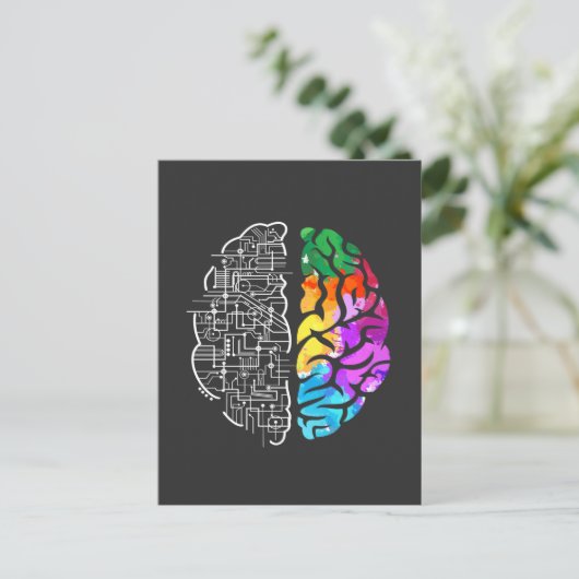 Colorful Brain Engineering Science Briefkaart (Staand voorkant)