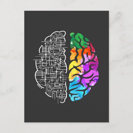 Colorful Brain Engineering Science Briefkaart (Voorkant)