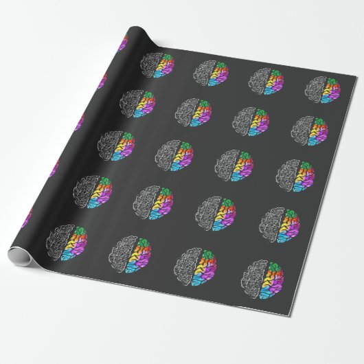 Colorful Brain Engineering Science Cadeaupapier (Uitgerold)