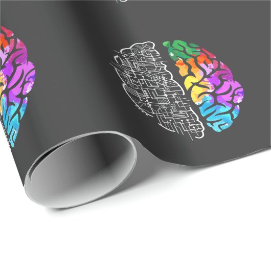 Colorful Brain Engineering Science Cadeaupapier (Rol Hoek)