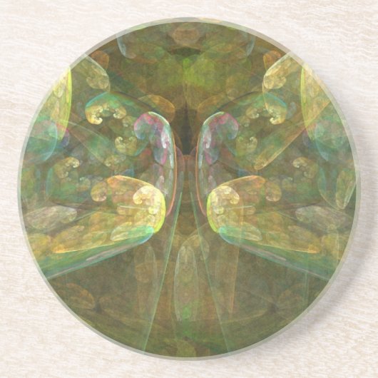 Colorful Brain Matte Abstract Zandsteen Onderzetter (Voorkant)