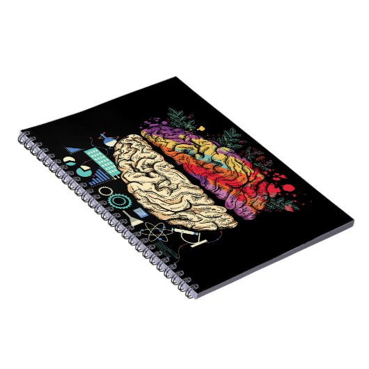 Colorful Brain Science Architecture Art Notitieboek (Rechterzijde)