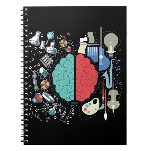 Colorful Brain Science Music Art Notitieboek (Voorkant)