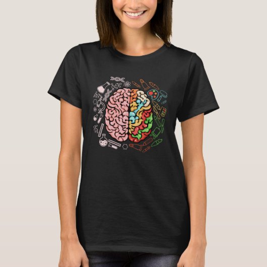 Colorful Brain Science Neuroscience Neurologist T-shirt (Voorkant)