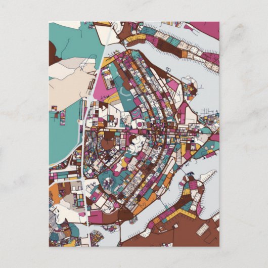 Colorful Brasilia Map Briefkaart (Voorkant)