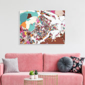 Colorful Brasilia Map Canvas Afdruk (Insitu (Woonkamer))