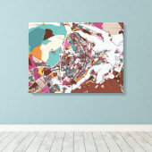 Colorful Brasilia Map Canvas Afdruk (Insitu (Houten vloer))