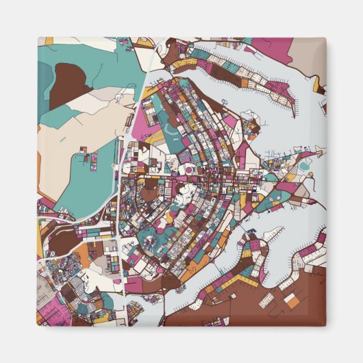 Colorful Brasilia Map Magneet (Voorkant)