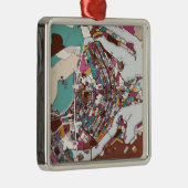 Colorful Brasilia Map Metalen Ornament (Rechts)