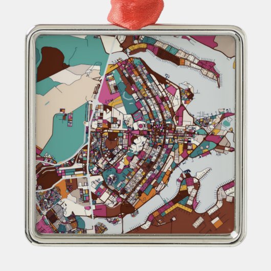 Colorful Brasilia Map Metalen Ornament (Voorkant)