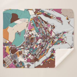 Colorful Brasilia Map Sherpa Deken