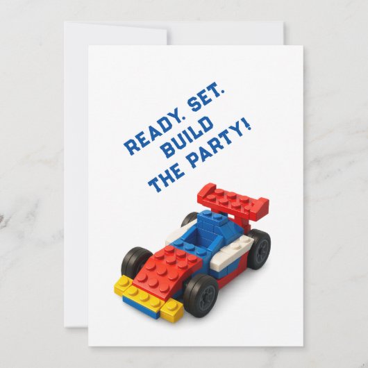 Colorful Brick Building Birthday Kaart (Achterkant)