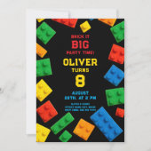 Colorful Brick Kids Party Birthday Kaart (Voorkant)