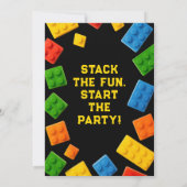 Colorful Brick Kids Party Birthday Kaart (Achterkant)
