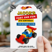 Colorful Brick Racer Robotics Birthday Kaart