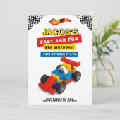 Colorful Brick Racer Robotics Birthday Kaart (Staand voorkant)